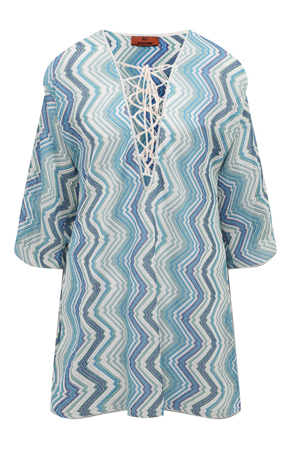 Туника из вискозы MISSONI голубого цвета по цене 78150 руб., арт. MC23SQ08/BR00XK, фото 1 Туника из вискозы MISSONI, арт. MC23SQ08/BR00XK, фото 1