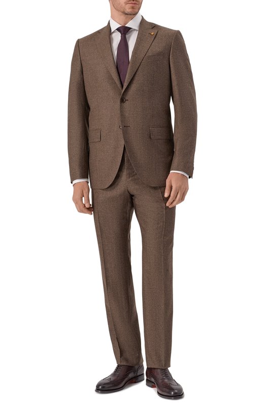 Шерстяной костюм Sartoria Latorre A6I7EF/UG0943 Коричневый A6I7EF/UG0943
