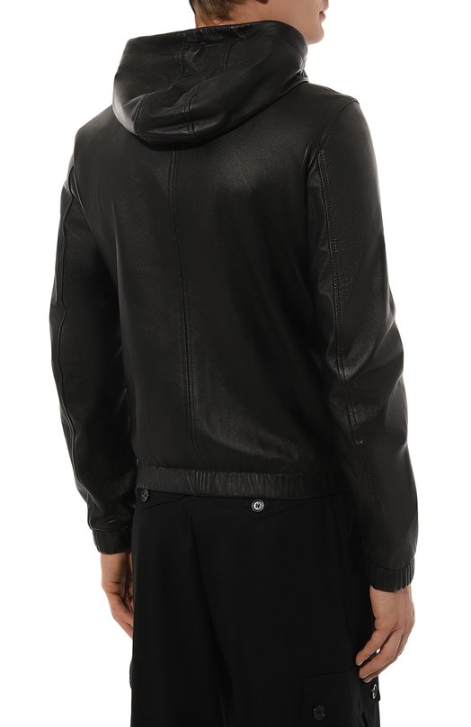 Кожаный бомбер Dolce & Gabbana G9ZY6L/HULR0 Чёрный  G9ZY6L/HULR0 Фото 4