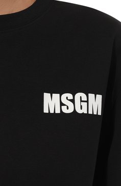 Женская хлопковая футболка MSGM черного цвета, арт. 3641MDM94/247002 | Фото 5 (Рукава: Короткие; Принт: С принтом; Материал сплава: Проставлено; Материал внешний: Хлопок; Женское Кросс-КТ: Футболка-одежда; Драгоценные камни: Проставлено; Длина (для топов): Укороченные; Стили: Кэжуэл)