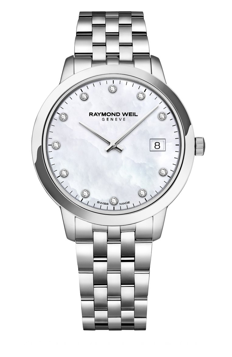 Женские часы toccata ladies classic RAYMOND WEIL бесцветного цвета, арт. 5385-ST-97081 | Фото 1 (Региональные ограничения белый список (Axapta Mercury): Не проставлено; Нос: Не проставлено; Цвет циферблата: Белый; Механизм: Кварц; Материал корпуса: Сталь)