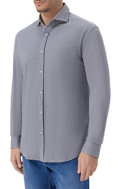 Хлопковая рубашка BRUNELLO CUCINELLI, арт. M0B136686, фото 3