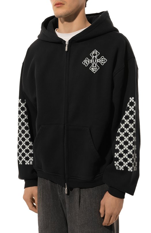 Хлопковая толстовка Rhude RHPF24H005012 Чёрный  RHPF24H005012 Фото 3