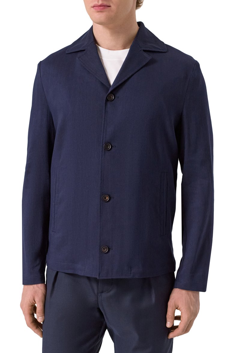 Куртка-рубашка изо льна и шерсти CORNELIANI, арт. 25LI20-2518468, фото 1