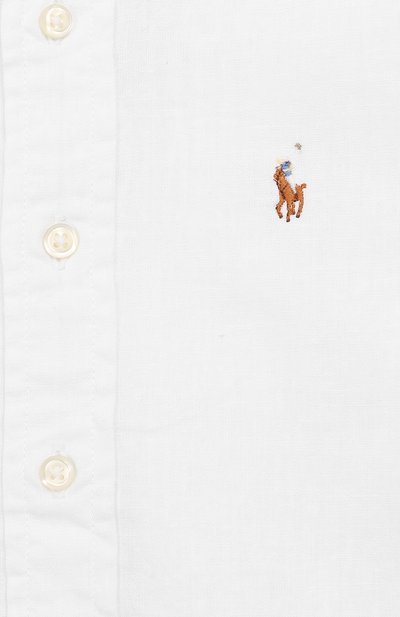 Рубашка из хлопка и льна RALPH LAUREN белого цвета по цене 8710 руб., арт. 322737246, фото 3 Рубашка из хлопка и льна RALPH LAUREN, арт. 322737246, фото 3
