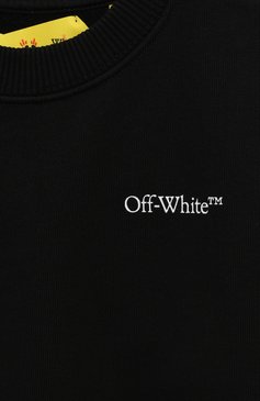 Детский хлопковый свитшот OFF-WHITE черного цвета, арт. 0BBA004F23FLE001 | Фото 3 (Рукава: Длинные; Материал сплава: Проставлено; Материал внешний: Хлопок; Драгоценные камни: Проставлено; Мальчики Кросс-КТ: Свитшот-одежда)