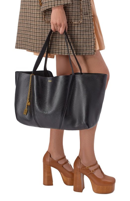 Сумка-тоут Spin Chloé CH26SS814N84 Чёрный  CH26SS814N84 Фото 2