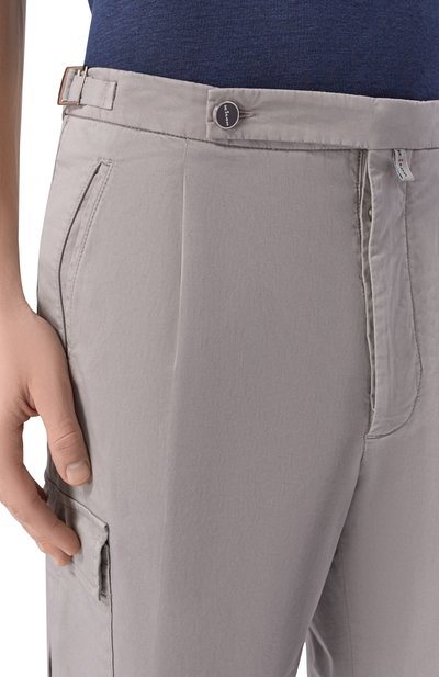 Хлопковые брюки-карго KITON серого цвета по цене 121000 руб., арт. UP0005K0600H, фото 5 Хлопковые брюки-карго KITON, арт. UP0005K0600H, фото 5