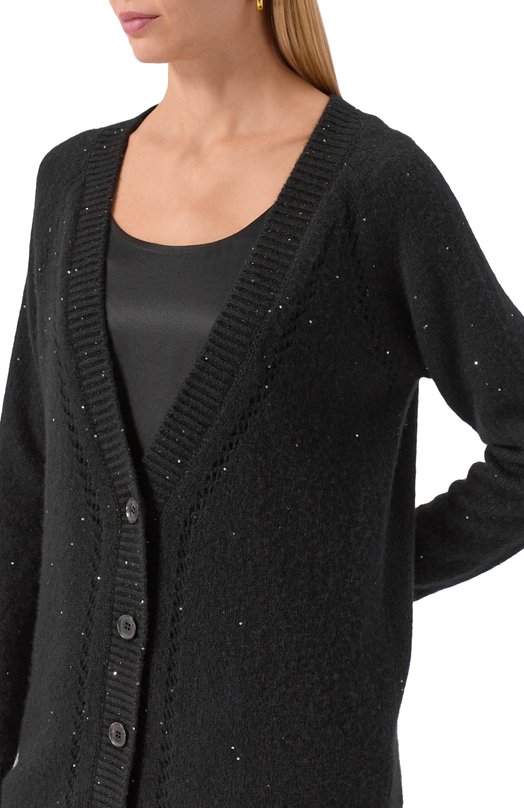 Кардиган из кашемира и шелка Kiton D60701BLACK Чёрный  D60701BLACK Фото 5