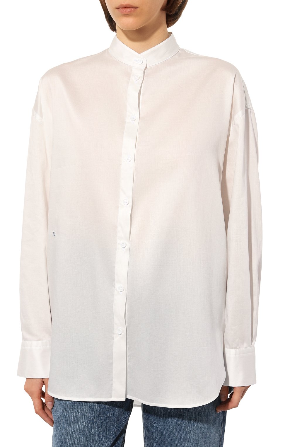Хлопковая рубашка NOBLE&BRULEE белого цвета по цене 32000 руб., арт. NB10/160123/5, фото 3 Хлопковая рубашка NOBLE&BRULEE, арт. NB10/160123/5, фото 3