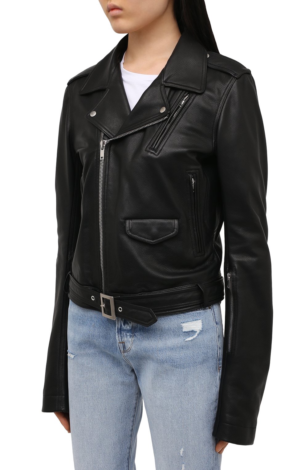 Кожаная куртка RICK OWENS черного цвета по цене 255000 руб., арт. RP21S3714/LC, фото 3 Кожаная куртка RICK OWENS, арт. RP21S3714/LC, фото 3