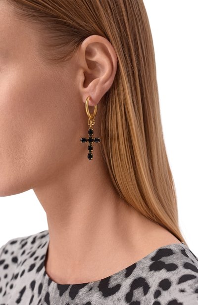 Серьги DOLCE & GABBANA черного цвета по цене 68100 руб., арт. WEQ2D6/W1111, фото 2 Серьги DOLCE & GABBANA, арт. WEQ2D6/W1111, фото 2