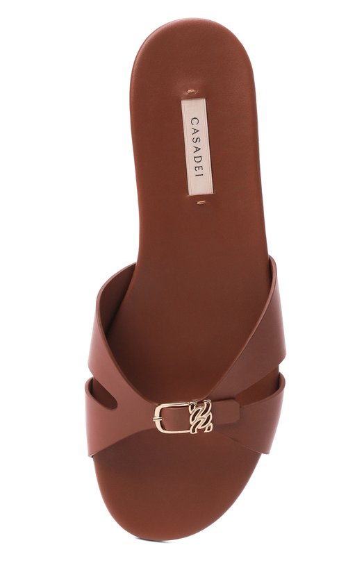 Кожаные шлепанцы Jane Casadei 1M564B0101/C2124 Коричневый  1M564B0101/C2124 Фото 6