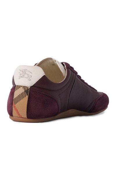 Кожаные кеды knight runner BURBERRY бордового цвета по цене 82500 руб., арт. 8127804, фото 5 Кожаные кеды knight runner BURBERRY, арт. 8127804, фото 5