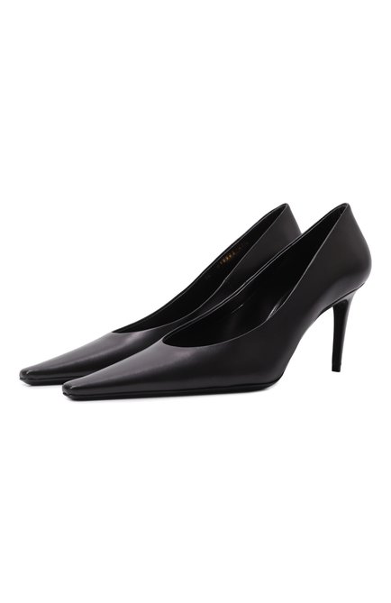 Женские кожаные туфли doville 75 SAINT LAURENT черного цвета, арт. 817983/AADF0 | Фото 1 (Подошва: Плоская; Автоматизация ТО: Проставлено; Каблук высота: Высокий; Материал внешний: Натуральная кожа; Автоматизация состава: Проставлено; Материал внутренний: Натуральная кожа)