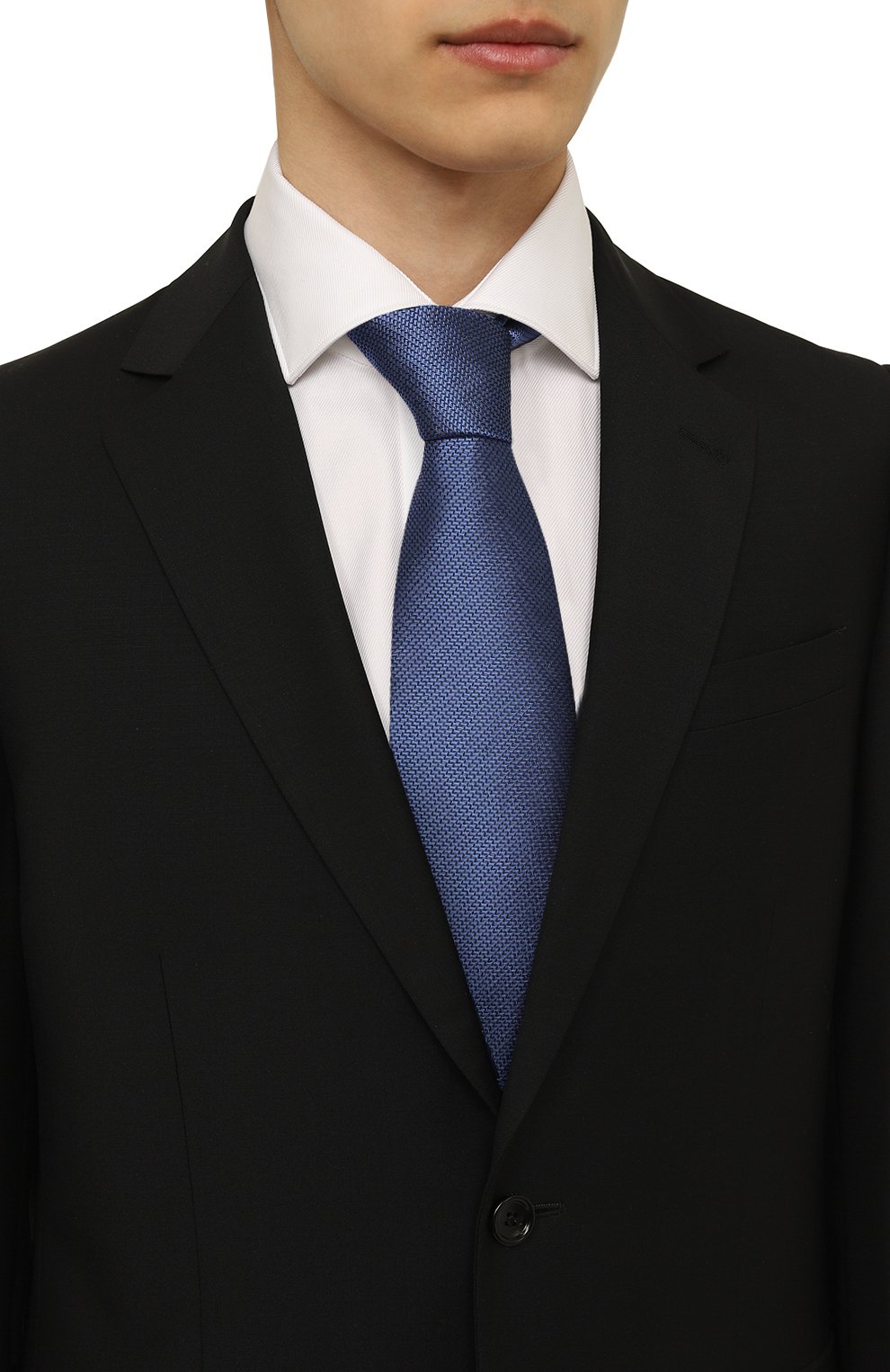 Шелковый галстук LANVIN синего цвета по цене 15000 руб., арт. TIE/2053, фото 2 Шелковый галстук LANVIN, арт. TIE/2053, фото 2