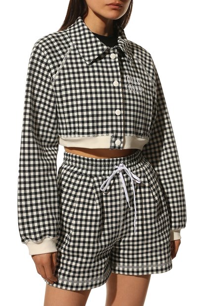 Хлопковая куртка MIU MIU черно-белого цвета по цене 155000 руб., арт. MJL819-10OP-F0967, фото 3 Хлопковая куртка MIU MIU, арт. MJL819-10OP-F0967, фото 3
