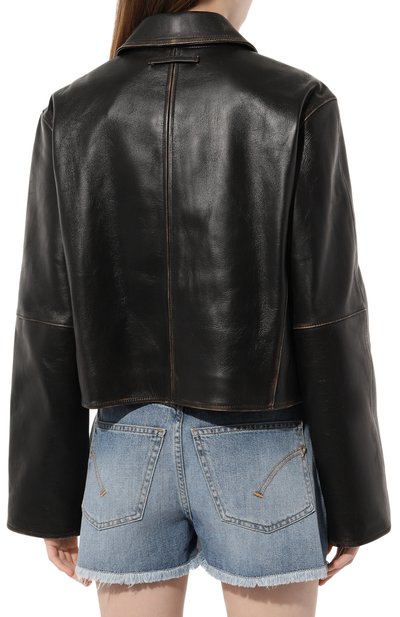 Кожаная куртка LOW CLASSIC черного цвета по цене 133500 руб., арт. L0W24SM_LT020_BK, фото 4 Кожаная куртка LOW CLASSIC, арт. L0W24SM_LT020_BK, фото 4