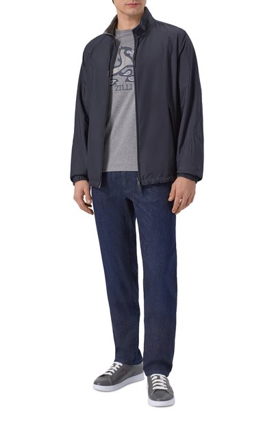 Хлопковая футболка с отделкой из кожи аллигатора ZILLI, арт. TSR02AM0143VBLE01, фото 2