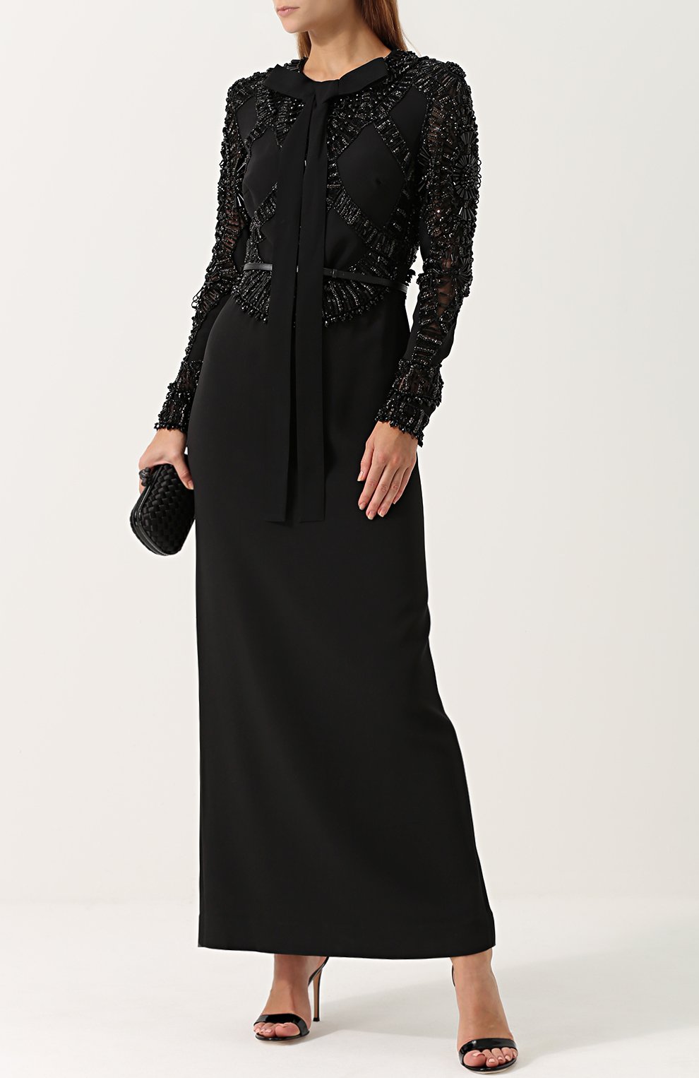Приталенное платье-макси с вышивкой ELIE SAAB, арт. 9025, фото 2