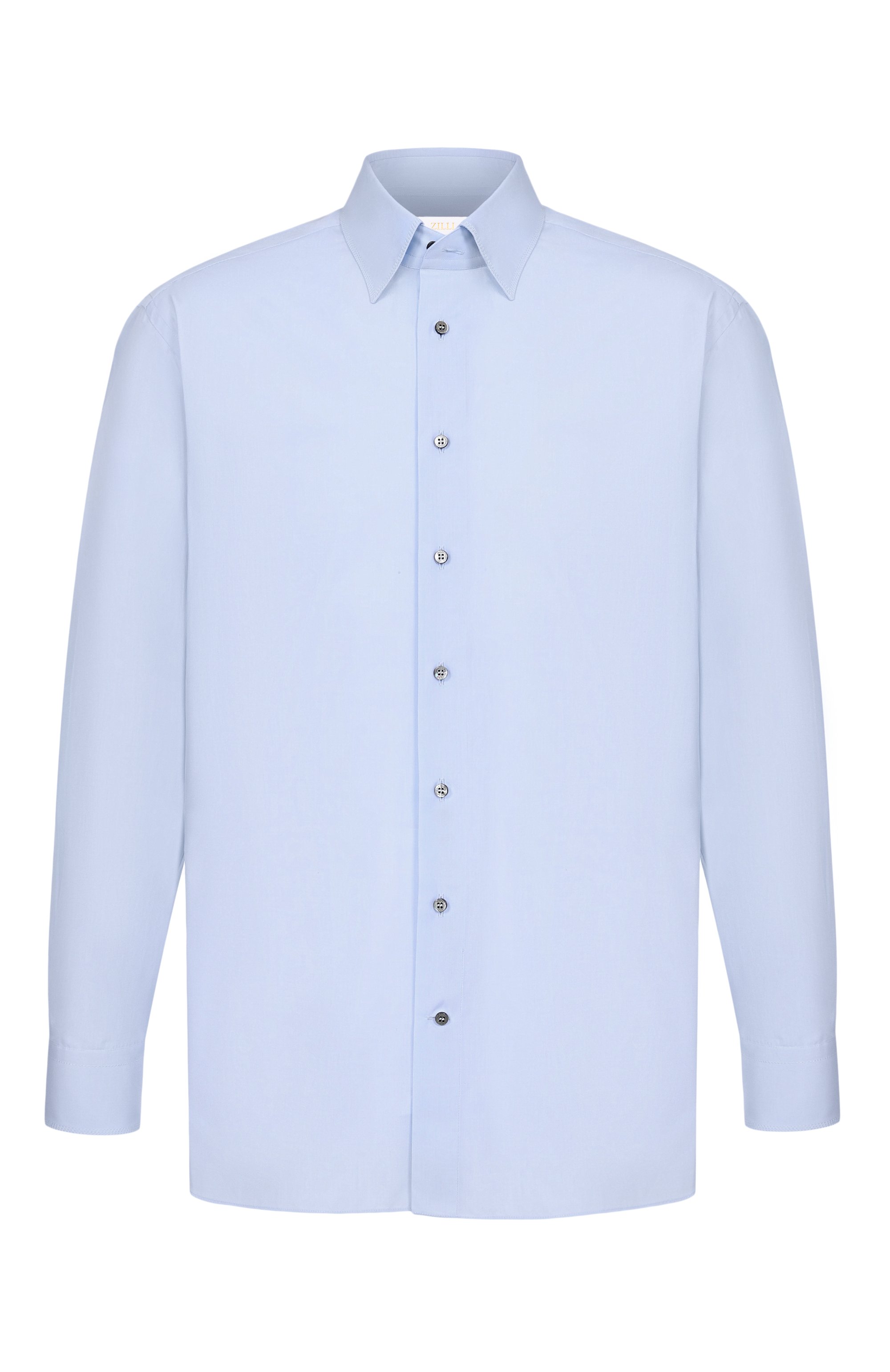 Хлопковая сорочка ZILLI голубого цвета по цене 146000 руб., арт. F0RD01M010004401U, фото 1 Хлопковая сорочка ZILLI, арт. F0RD01M010004401U, фото 1