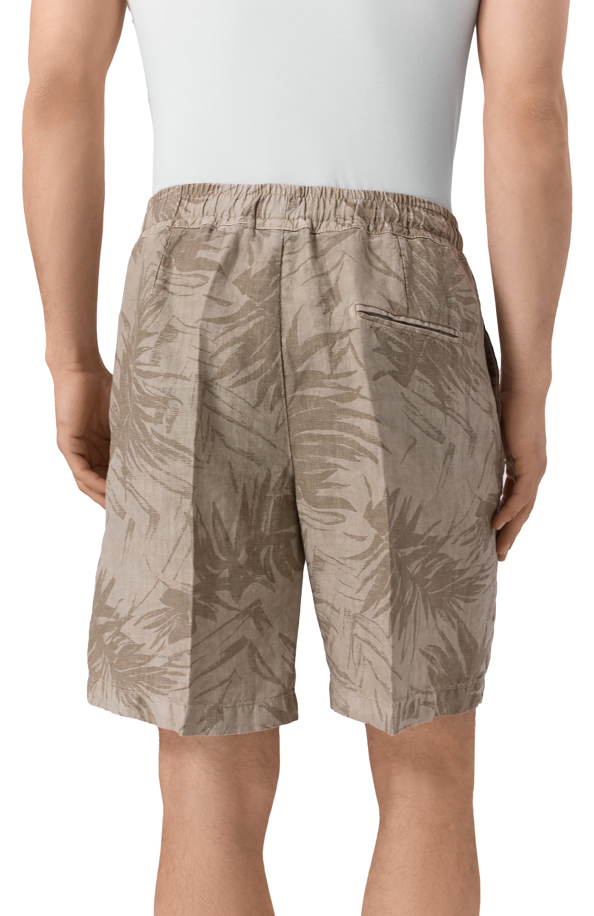 Льняные шорты INLINUM бежевого цвета по цене 24300 руб., арт. PAJAMA C0RT0/TR0PICAL, фото 4 Льняные шорты INLINUM, арт. PAJAMA C0RT0/TR0PICAL, фото 4