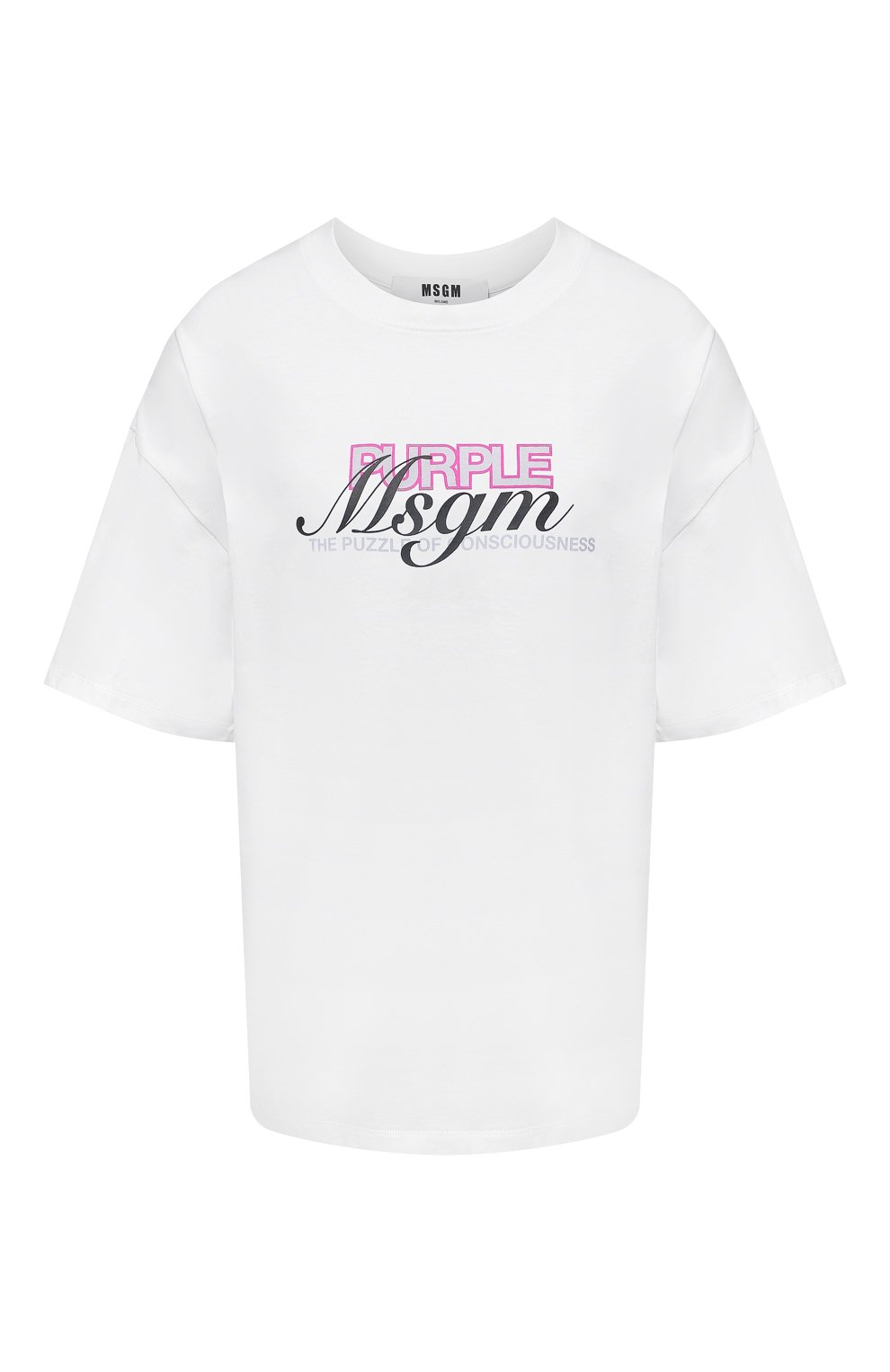 Хлопковая футболка MSGM белого цвета по цене 15600 руб., арт. 3042MDM205 217498, фото 1 Хлопковая футболка MSGM, арт. 3042MDM205 217498, фото 1
