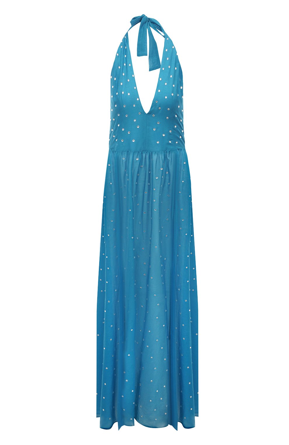 Платье из хлопка и шелка OSEREE голубого цвета по цене 99500 руб., арт. GLS238, фото 1 Платье из хлопка и шелка OSEREE, арт. GLS238, фото 1