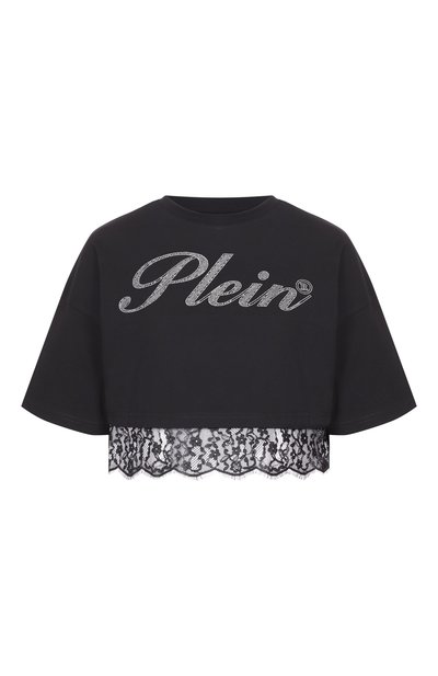 Женская хлопковая футболка с отделкой стразами PHILIPP PLEIN, арт. SAFC WTK3890 PJY002N