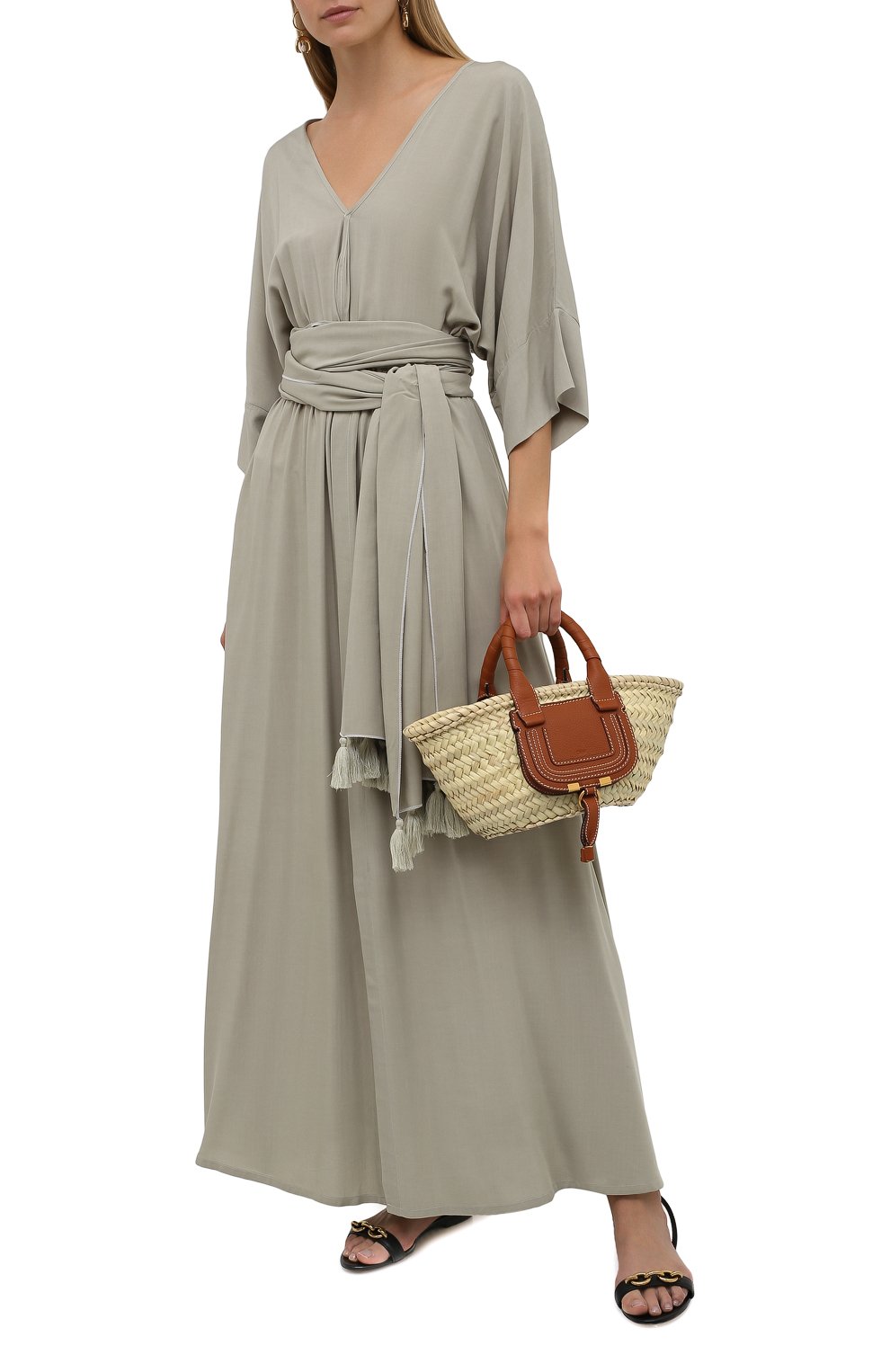 Платье из вискозы ERIKA PENA хаки цвета по цене 32950 руб., арт. VER0MAXIDRESS, фото 2 Платье из вискозы ERIKA PENA, арт. VER0MAXIDRESS, фото 2