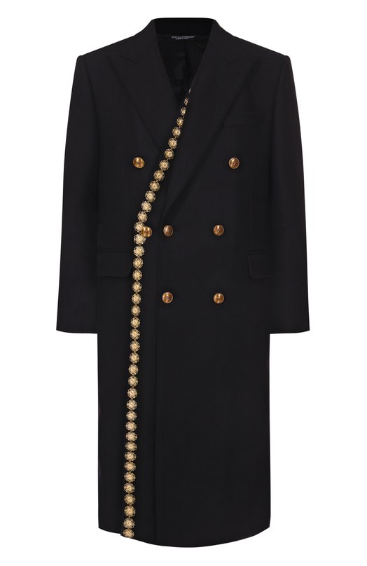 Шерстяное пальто Dolce & Gabbana G053AZ/FU283 Чёрный G053AZ/FU283