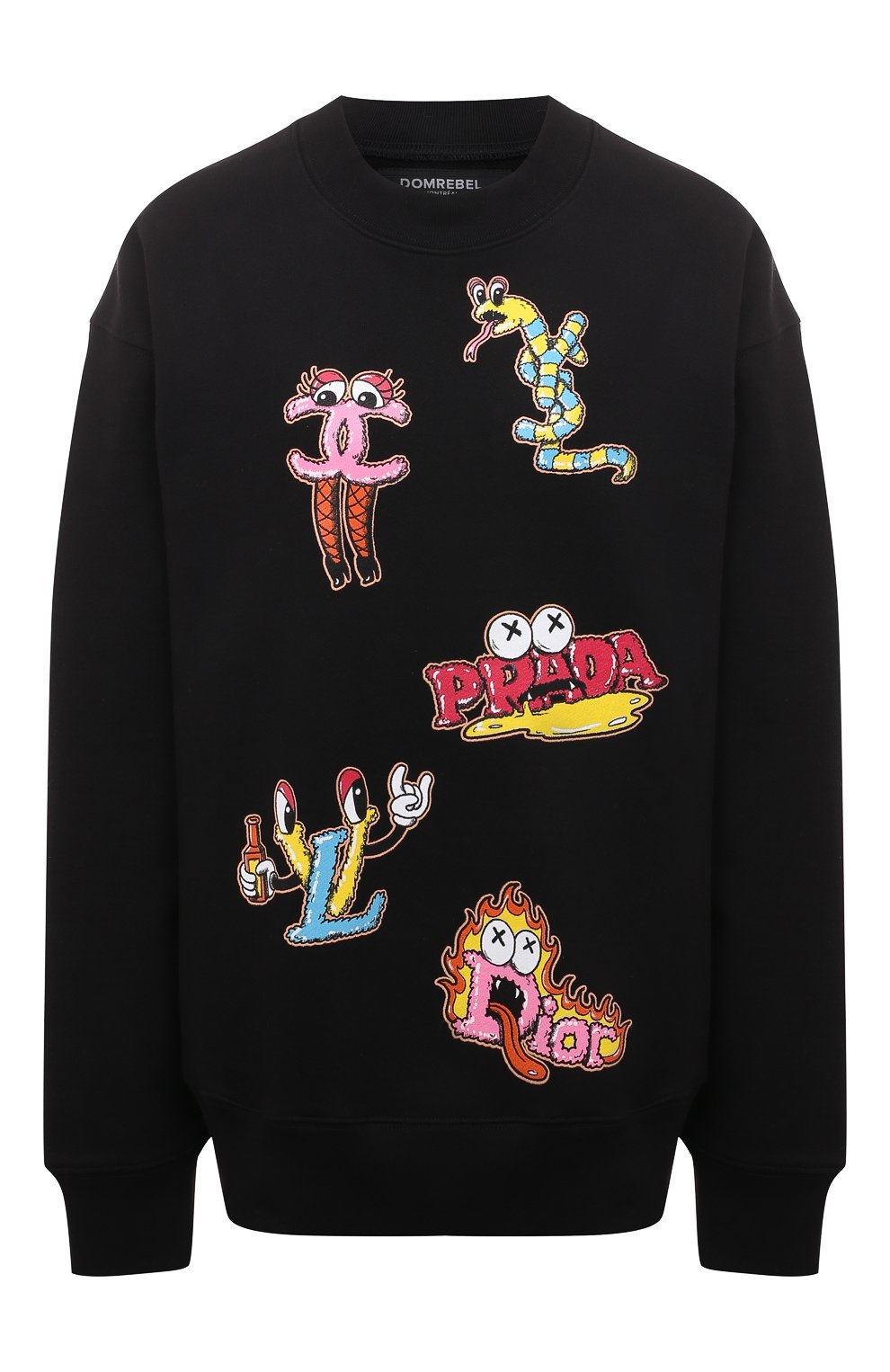 Хлопковый свитшот DOMREBEL черного цвета по цене 31150 руб., арт. LUXURY/SWEATSHIRT, фото 1 Хлопковый свитшот DOMREBEL, арт. LUXURY/SWEATSHIRT, фото 1