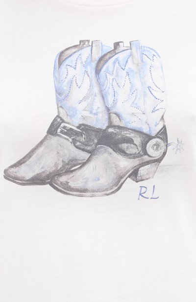 Хлопковая футболка POLO RALPH LAUREN кремового цвета по цене 7605 руб., арт. 211800353, фото 5 Хлопковая футболка POLO RALPH LAUREN, арт. 211800353, фото 5