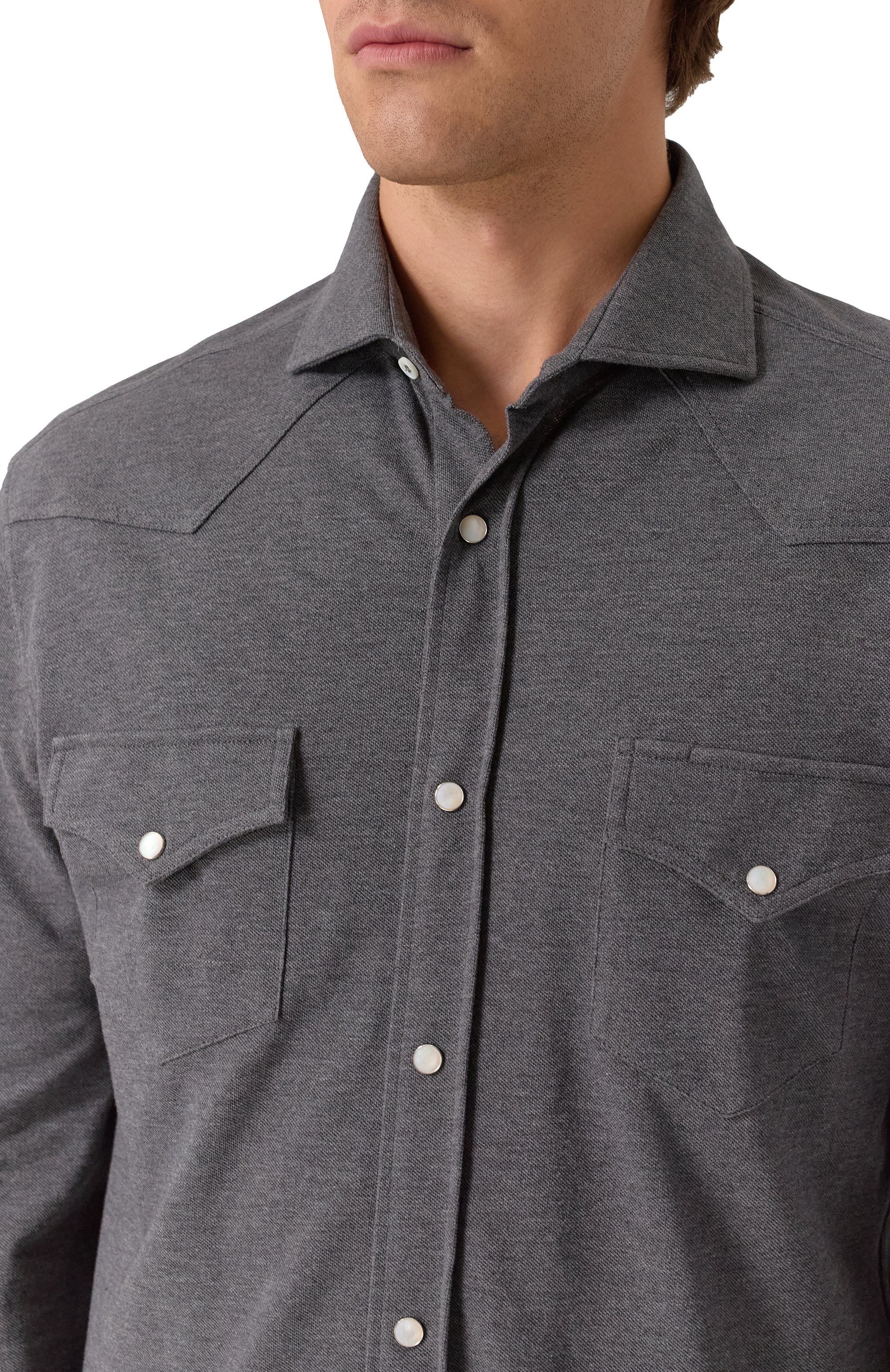 Хлопковая рубашка BRUNELLO CUCINELLI, арт. ME8546666, фото 5