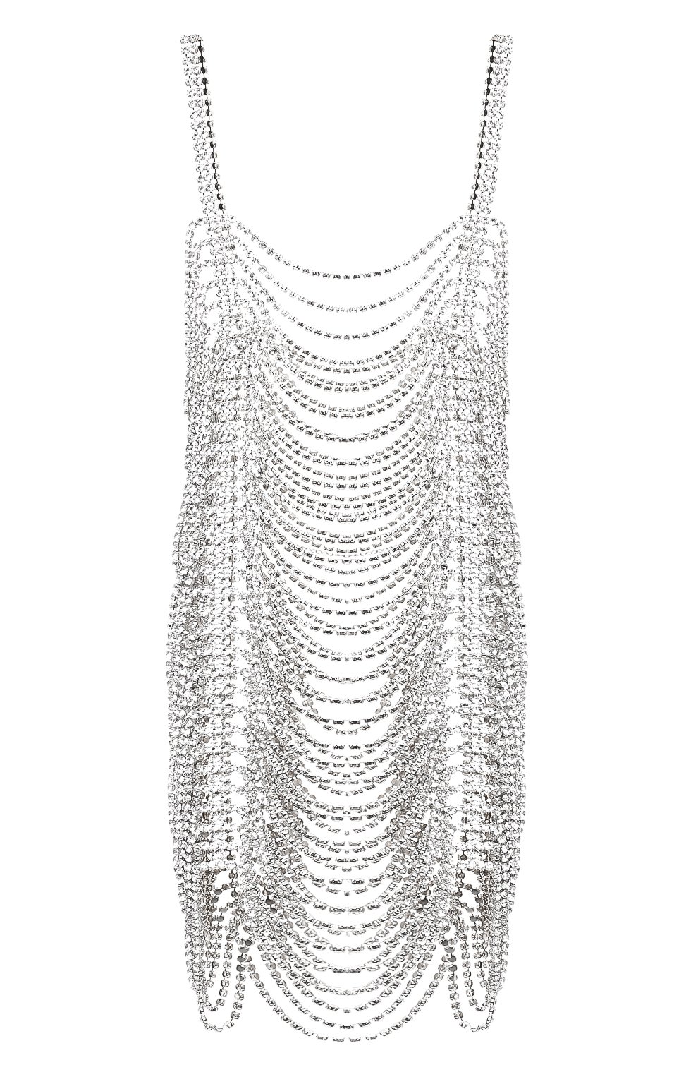 Платье со стразами AREA серебряного цвета по цене 331500 руб., арт. 2103D19042, фото 1 Платье со стразами AREA, арт. 2103D19042, фото 1