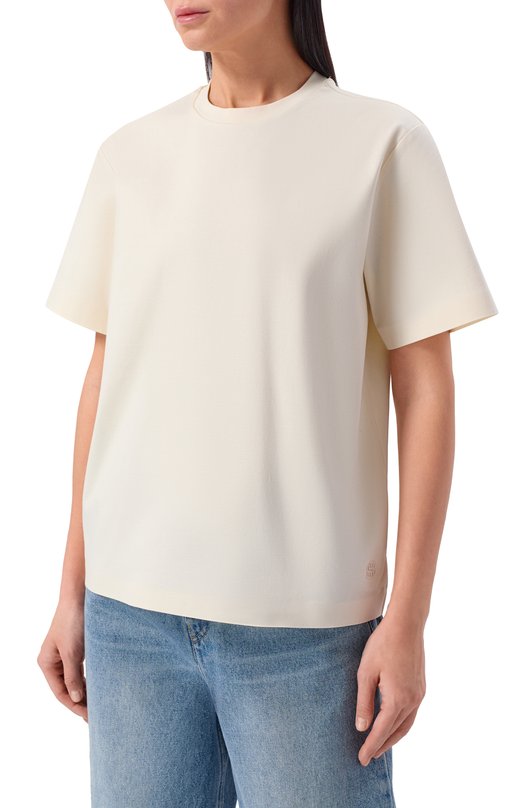 Хлопковая футболка BOSS 50552064 Кремовый  50552064 Фото 3