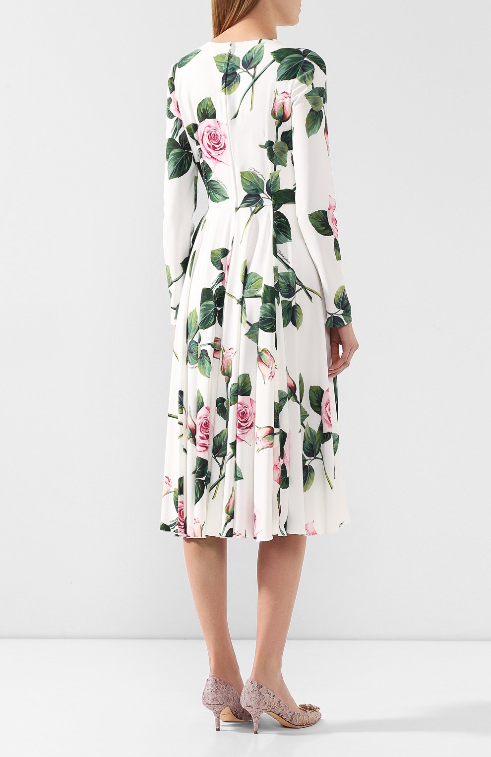 Платье с принтом DOLCE & GABBANA белого цвета по цене 299500 руб., арт. F6H0IT/FSRMB, фото 4 Платье с принтом DOLCE & GABBANA, арт. F6H0IT/FSRMB, фото 4