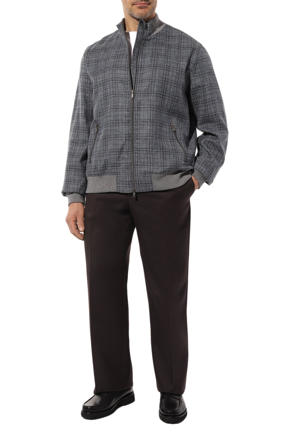 Бомбер из шелка и льна CAPOBIANCO синего цвета по цене 95500 руб., арт. MB0M.BG00./58-60, фото 2 Бомбер из шелка и льна CAPOBIANCO, арт. MB0M.BG00./58-60, фото 2