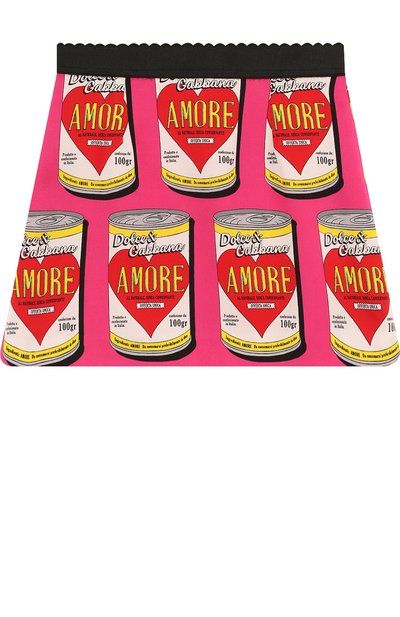 Шелковая юбка а-силуэта с принтом и эластичным поясом DOLCE & GABBANA, арт. L51I94/FSAU6/2-6, фото 1