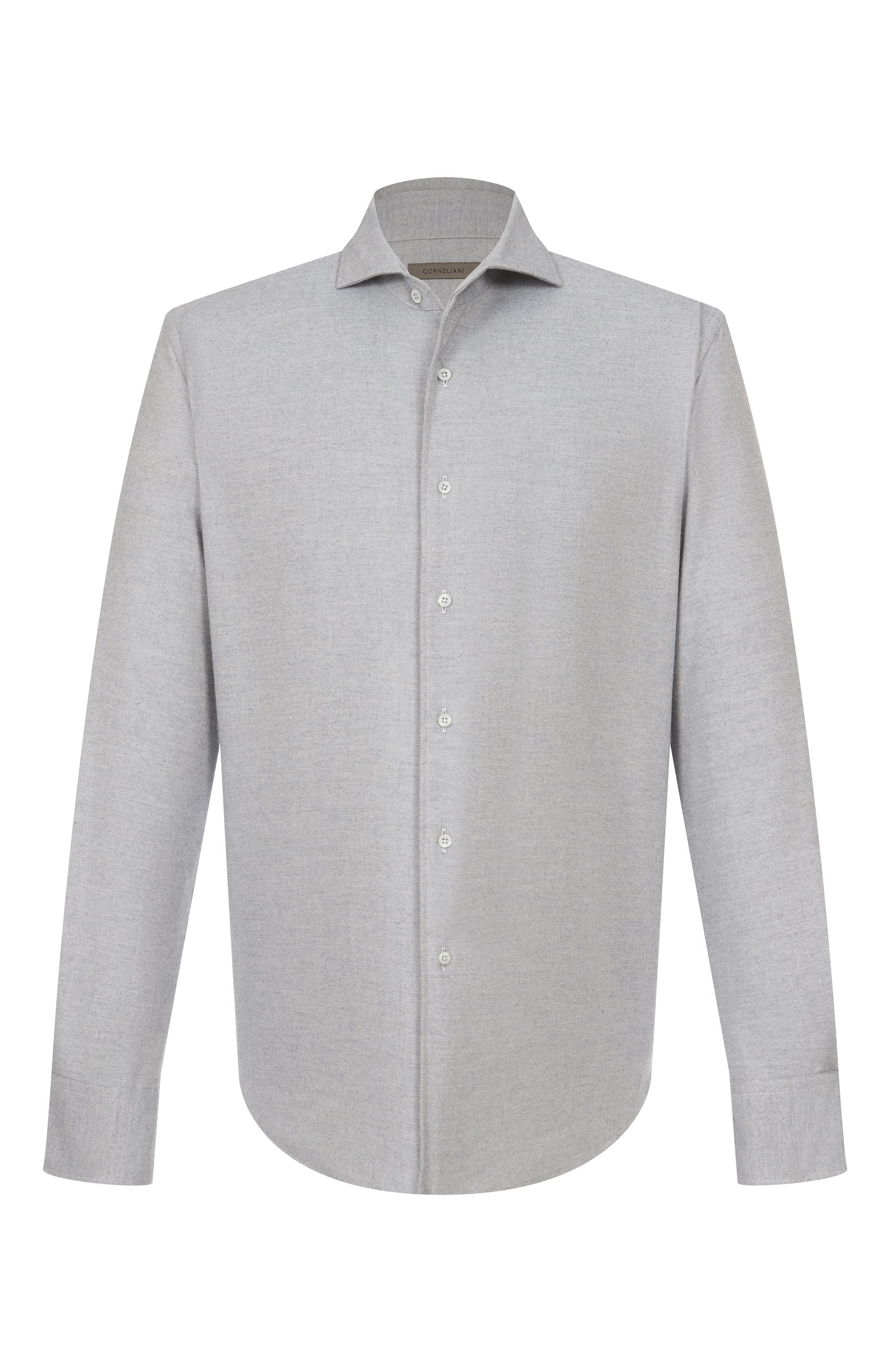 Рубашка из хлопка и кашемира CORNELIANI серого цвета по цене 46850 руб., арт. 26P156-2611629, фото 1 Рубашка из хлопка и кашемира CORNELIANI, арт. 26P156-2611629, фото 1