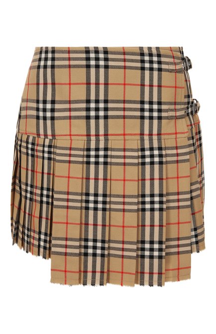 Женская шерстяная юбка BURBERRY бежевого цвета по цене 0 руб., арт. 8025832 | Фото 1