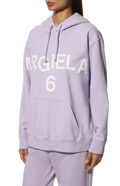 Хлопковое худи MM6 сиреневого цвета по цене 44850 руб., арт. S52GU0161/S25337, фото 3 Хлопковое худи MM6, арт. S52GU0161/S25337, фото 3