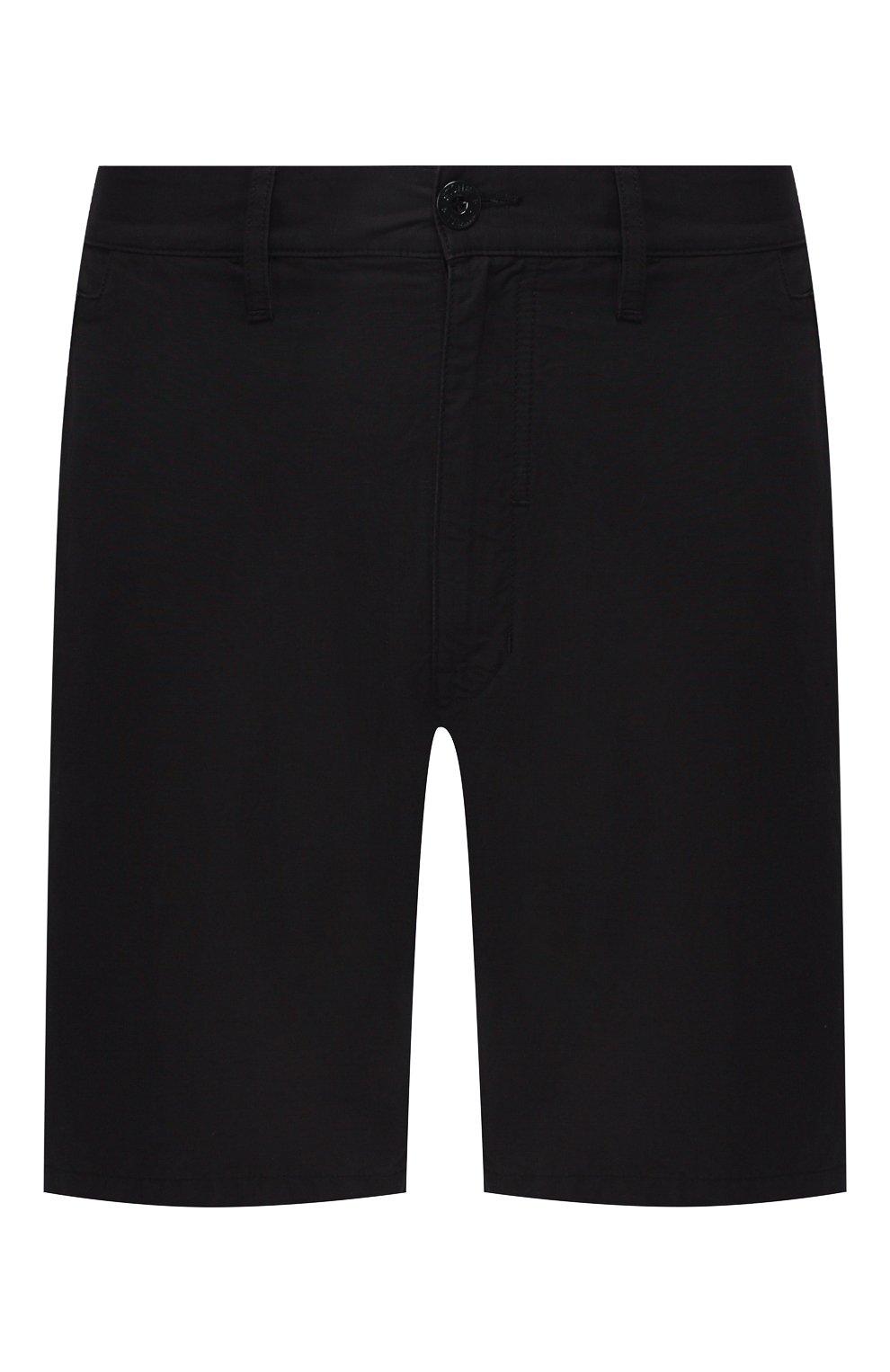 Мужские черные шорты из смеси хлопка и льна STONE ISLAND SHADOW