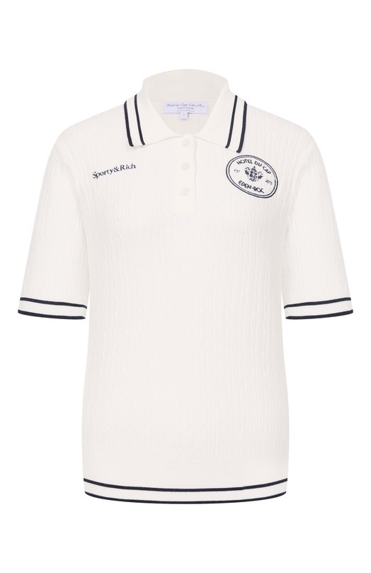 Поло из вискозы Sporty & Rich x Hotel du Cap-Eden-Roc Sporty and Rich T006860666WH50_001 Кремовый T006860666WH50_001