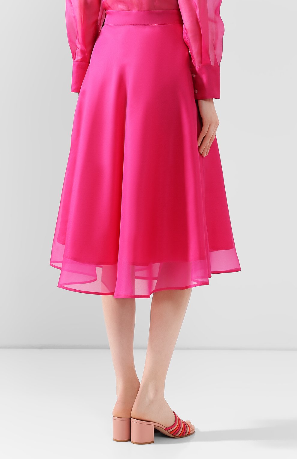 Шелковая юбка MSGM фуксия цвета по цене 39950 руб., арт. 2842MDD110 207303, фото 4 Шелковая юбка MSGM, арт. 2842MDD110 207303, фото 4