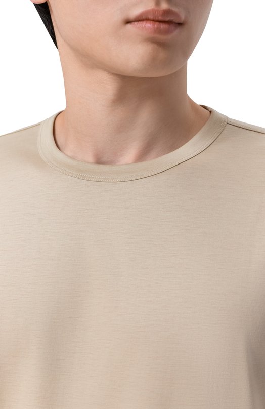Футболка из лиоцелла и хлопка BOSS 50513674 Бежевый  50513674 Фото 5