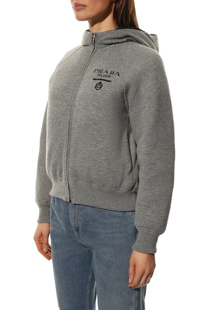 Кашемировый кардиган PRADA серого цвета по цене 450000 руб., арт. P25I95-10J4-F0031-212, фото 3 Кашемировый кардиган PRADA, арт. P25I95-10J4-F0031-212, фото 3