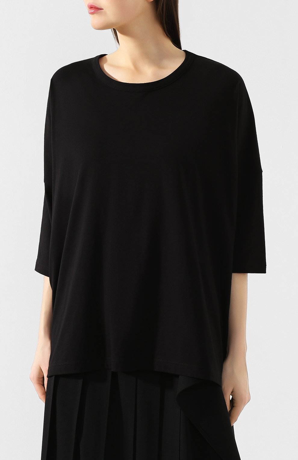Хлопковая футболка YOHJI YAMAMOTO черного цвета по цене 21950 руб., арт. YS-T02-670, фото 3 Хлопковая футболка YOHJI YAMAMOTO, арт. YS-T02-670, фото 3