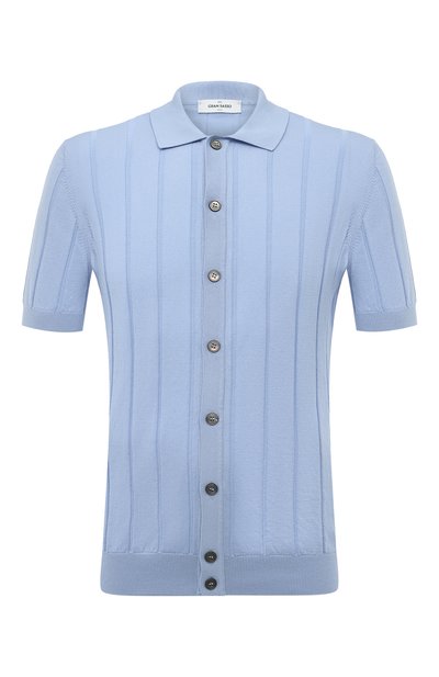 Хлопковая рубашка GRAN SASSO голубого цвета по цене 35300 руб., арт. 57143/20634, фото 1 Хлопковая рубашка GRAN SASSO, арт. 57143/20634, фото 1