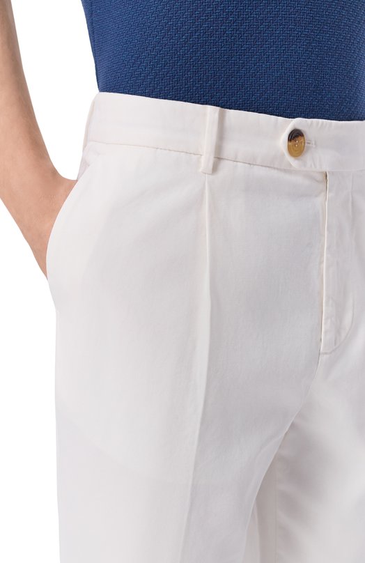 Хлопковые брюки Brunello Cucinelli M252DE1450 Белый  M252DE1450 Фото 5